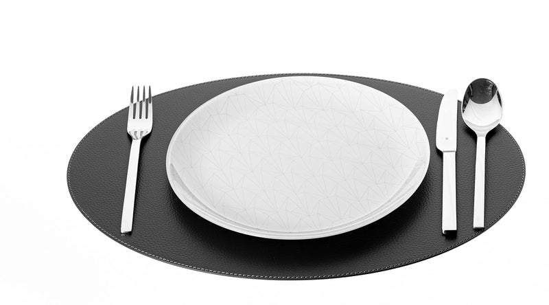 Nikalaz Oval Placemats Set (Pack of 4) Recycled Leather Table Mats 18 x 13 inches (45.7 x 33 centimetres), Kitchen Dining Table Decor by Nikalaz (Black) - Image 3